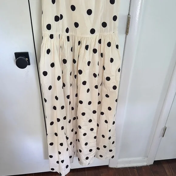 NWT Abercrombie & Fitch polka dot drop waist midi dress - Picture 4 of 6